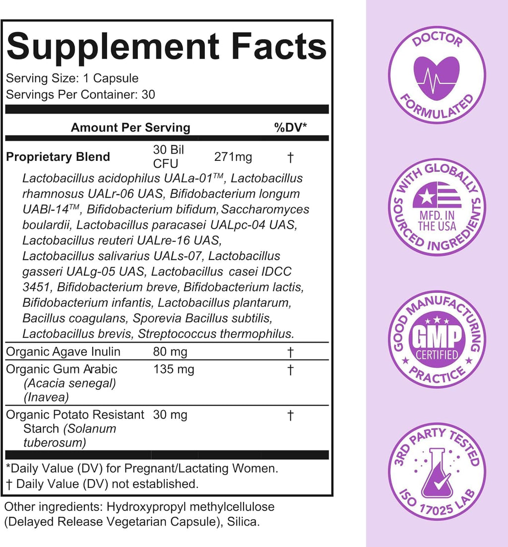 Premom Prenatal Prebiotics & Probiotics for Women, 30 Billion CFU, 18 Strains, Organic Prebiotic & Womens Probiotic, Vaginal, Gut, & Digestive Health + Immune Support Supplement - FENGGESTORE20