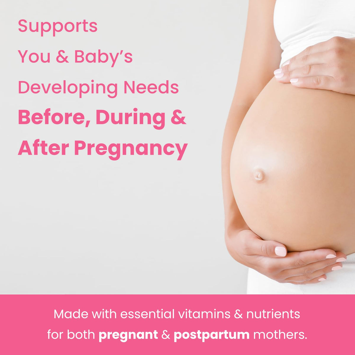 Prenatal Vitamin Gummies with DHA | Vegan Prenatal Vitamins for Women with Omega 3, Methylfolate, Choline & D3, Pregnancy Vitamins for Fetal Development - FENGGESTORE20