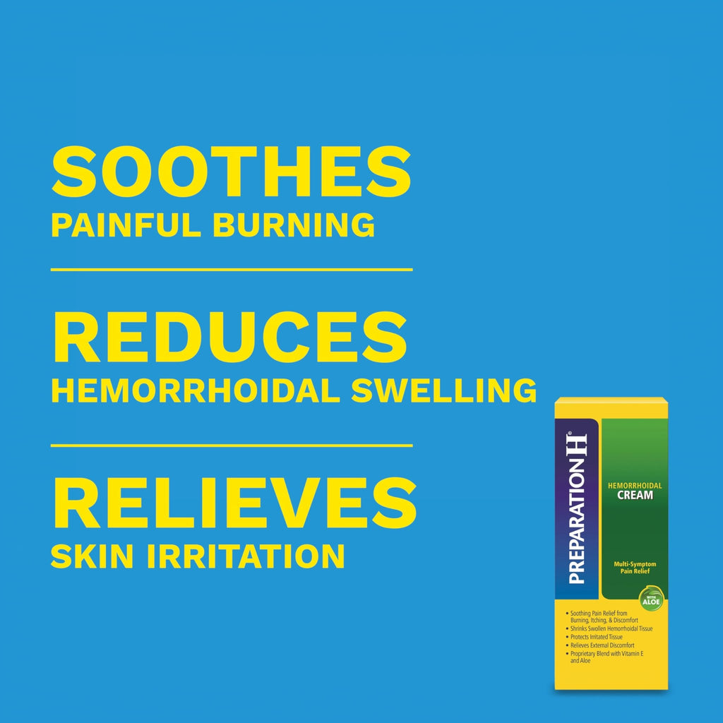 Preparation H Hemorrhoid Symptom Treatment Cream (0.9 Ounce Tube), Maximum Strength Multi-Symptom Pain Relief with Aloe - FENGGESTORE20