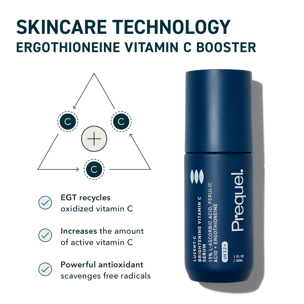 Prequel Skin Lucent-C, Vitamin C Serum for Face. Professional Facial L-Ascorbic Acid, Ferulic Acid Formula with Niacinamide. - FENGGESTORE20