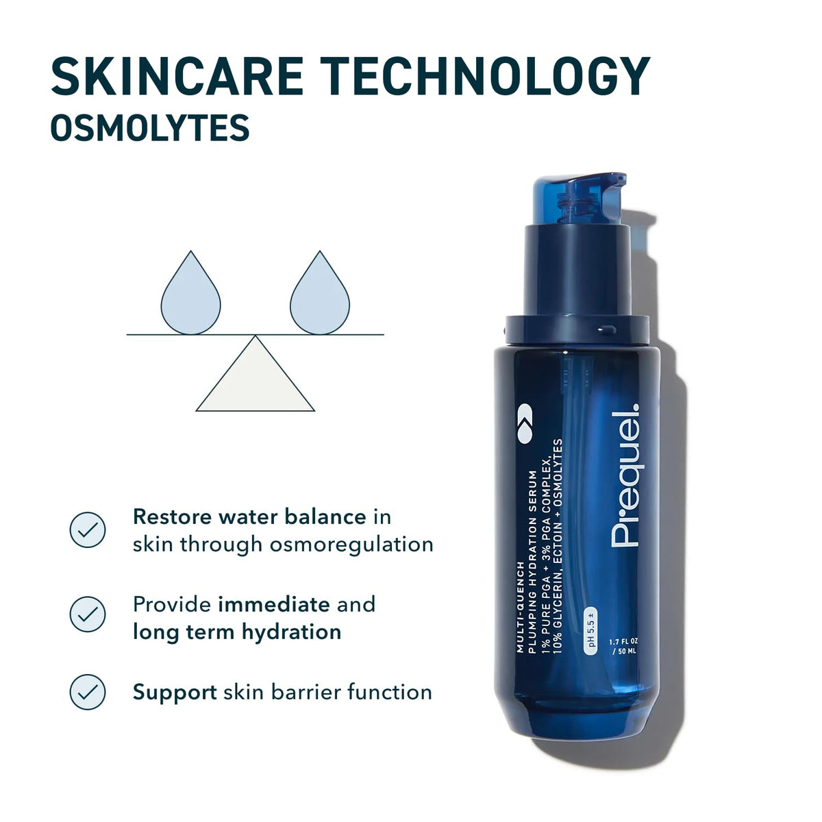 Prequel Skin Multi-Quench Plumping Hydration Serum for Face. Intensive Hydrating Facial Serum for Women with PGA Complex and Moisture-Binders. Deep Moisturizing for Dry and Sensitive Skin, 1.7oz - FENGGESTORE20