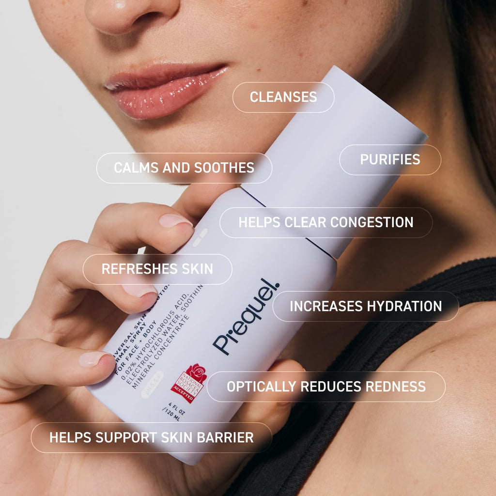 Prequel Skin Universal Skin Solution Hypochlorous Acid Spray for Face and Body. Fine Mist HOCL Facial Cleanser and Dermal - FENGGESTORE20