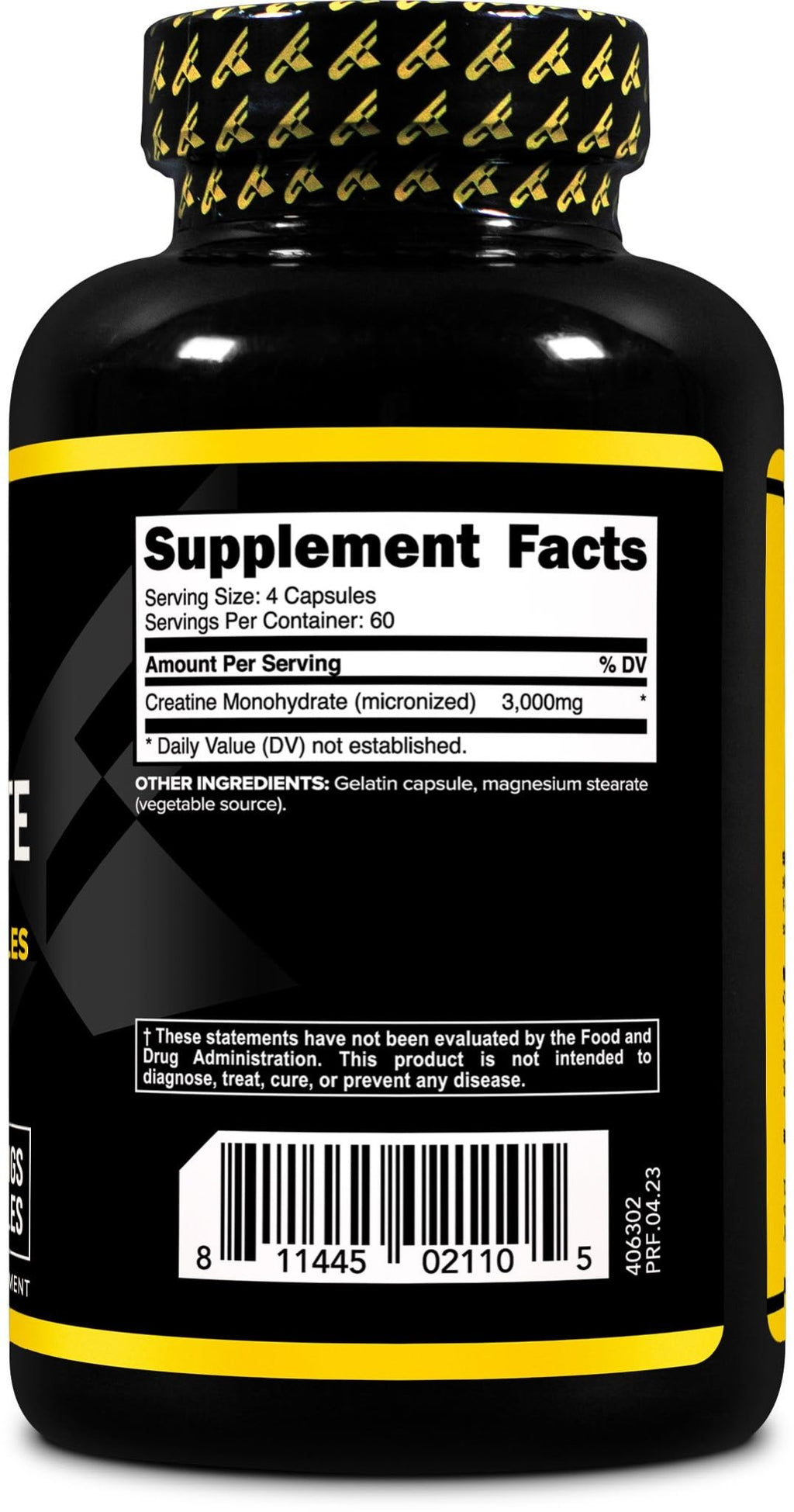 Primaforce Creatine Monohydrate Capsules - 240 Capsules, 3,000mg per Serving, Gluten Free and Non-GMO - FENGGESTORE20