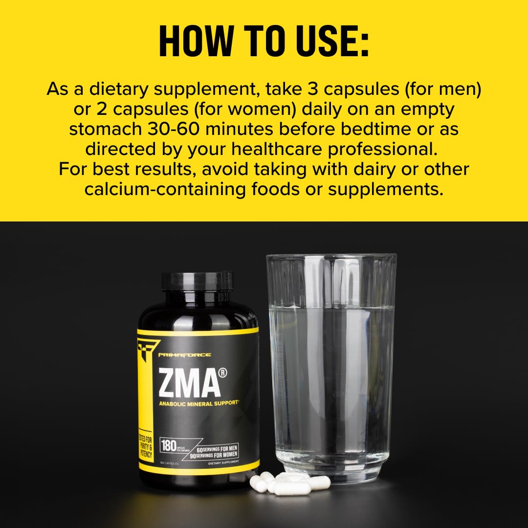 Primaforce ZMA Dietary Supplement, 180 Capsules - FENGGESTORE20