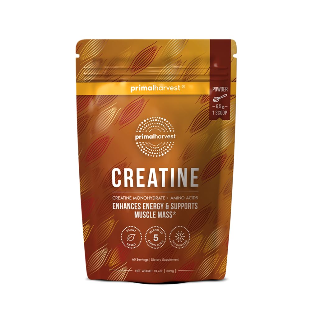 Primal Harvest Creatine Powder Supplement for Men and Women's Fitness, Workouts, and Muscle Growth, to Help Promote Recovery, Strength, Energy, and Endurance (1) - FENGGESTORE20