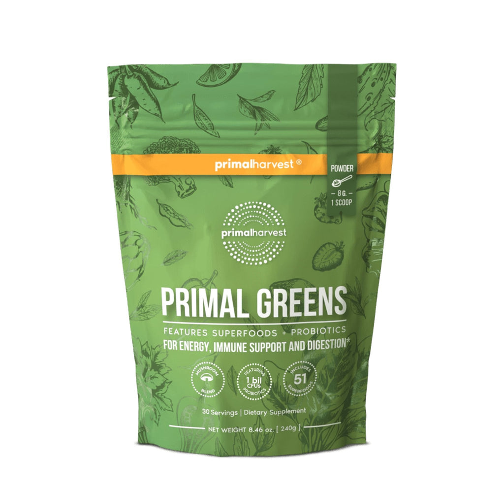 Primal Harvest Super Greens Powder, 30 Servings w/+50 Greens Superfood Chlorella, Probiotics, Green Tea, Wheatgrass, - FENGGESTORE20