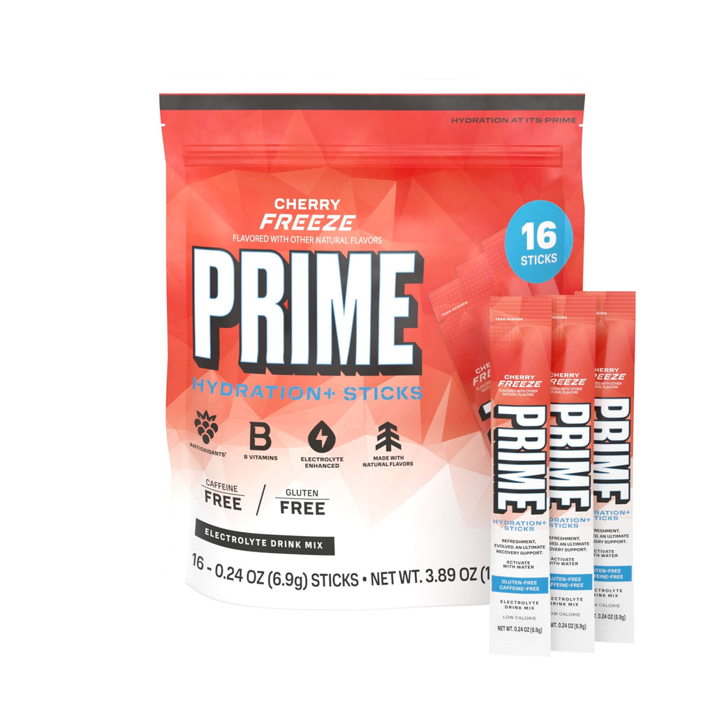 PRIME HYDRATION+ Electrolyte Powder Sticks, Cherry Freeze, Sugar Free Hydration Drink Mix with Potassium, Magnesium & B Vitamins - FENGGESTORE20