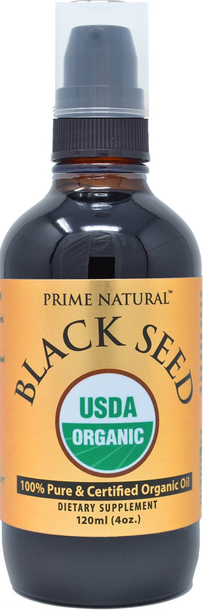 Prime Natural Organic Black Seed Oil 4oz - Cold Pressed Unrefined High Thymoquinone 1.7% USDA Certified - Turkish Origin Potent Nigella Sativa Liquid - FENGGESTORE20