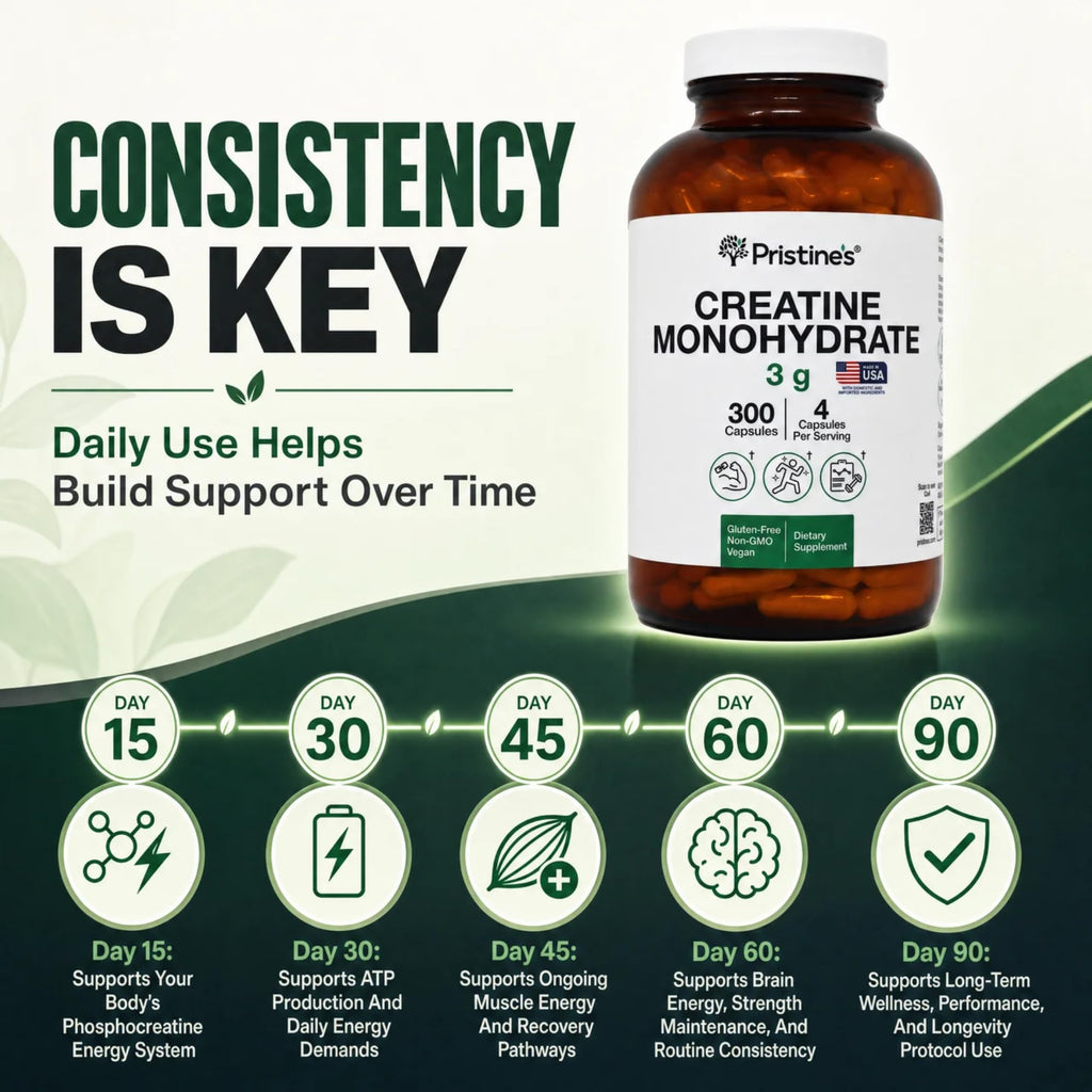 PRISTINE'S Creatine Monohydrate Capsules for Women & Men - NSF Certified 75 Day Supply 3G Creatine Pills for Women - Cognitive & Athletic Performance Support - FENGGESTORE20