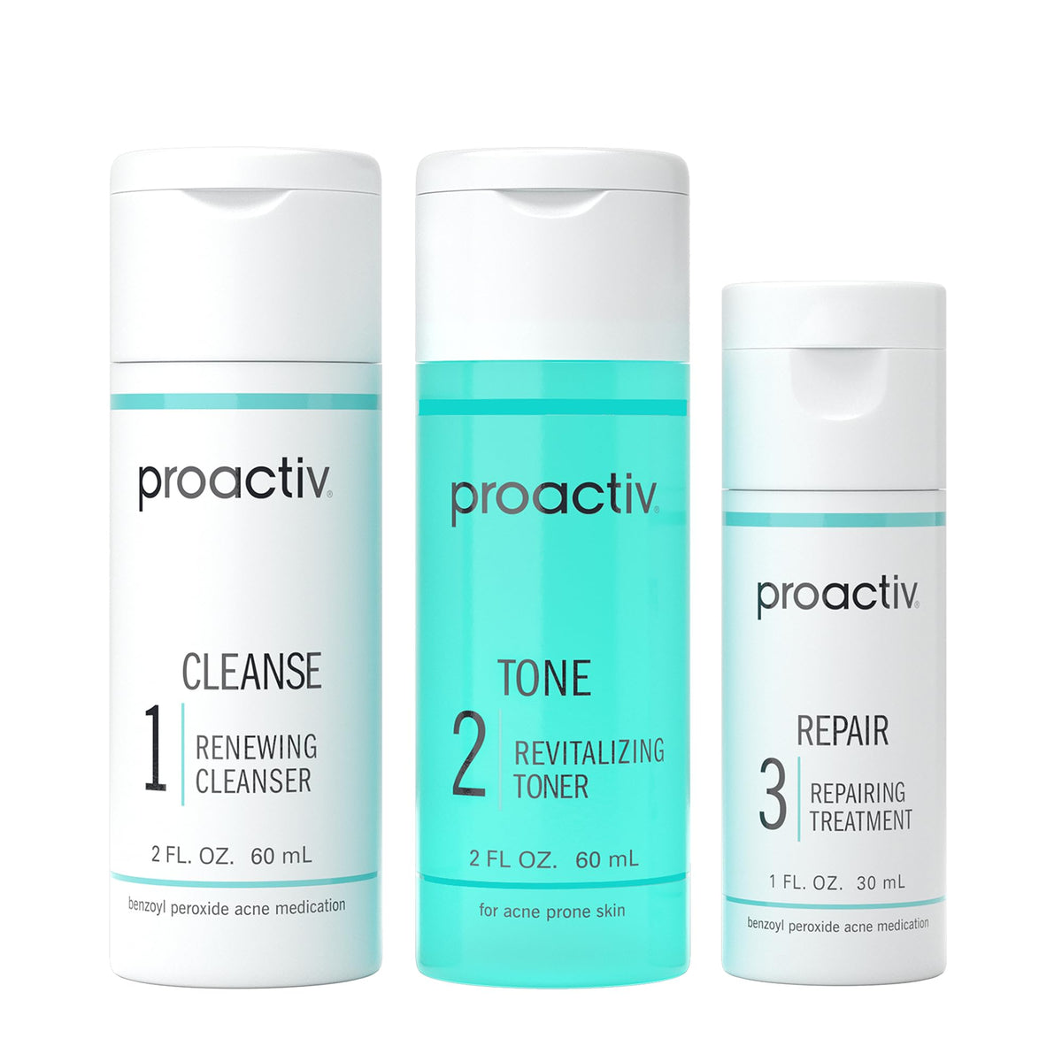 Proactiv 3 Step Acne Treatment - Benzoyl Peroxide Face Wash, Repairing Acne Spot Treatment for Face and Body - FENGGESTORE20
