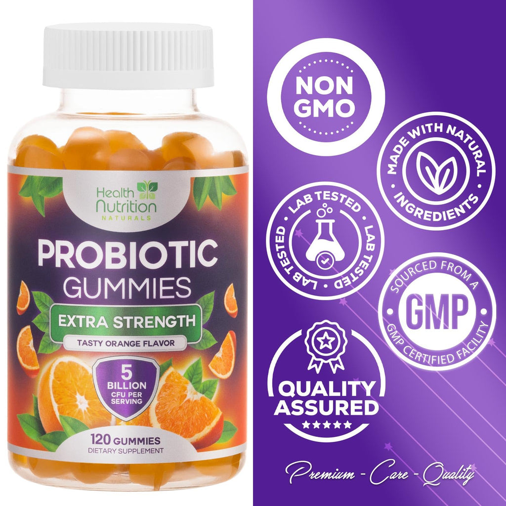 Probiotic Gummies - Advanced Multi-Strain Probiotic Formula - Gut & Digestive Health Support Gummy - Bacillus Coagulans 5 Billion CFU Per Serving, Daily Acidophilus Probiotics Supplement - 120 Gummies - FENGGESTORE20