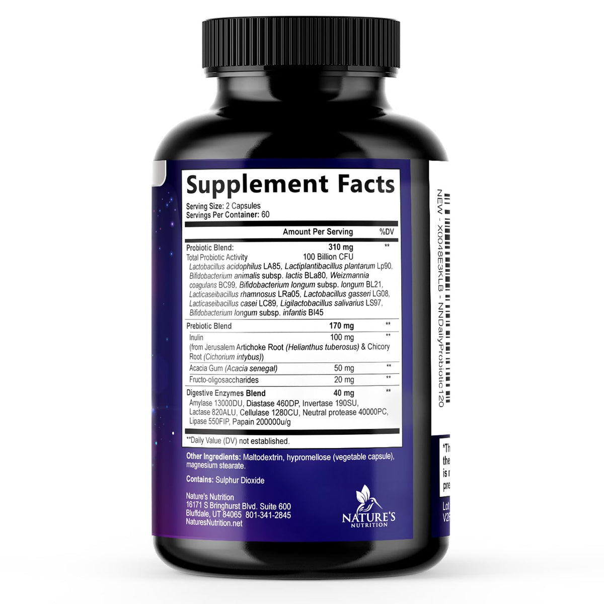 Probiotics 100 Billion CFU Per Serving - 10 Premium Strains + Prebiotics - Best Probiotic Supplement for Women & Men - Supports Immune, Digestive Health, - FENGGESTORE20