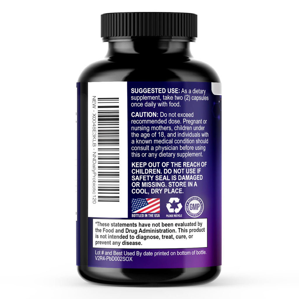 Probiotics 100 Billion CFU Per Serving - 10 Premium Strains + Prebiotics - Best Probiotic Supplement for Women & Men - Supports Immune, Digestive Health, - FENGGESTORE20