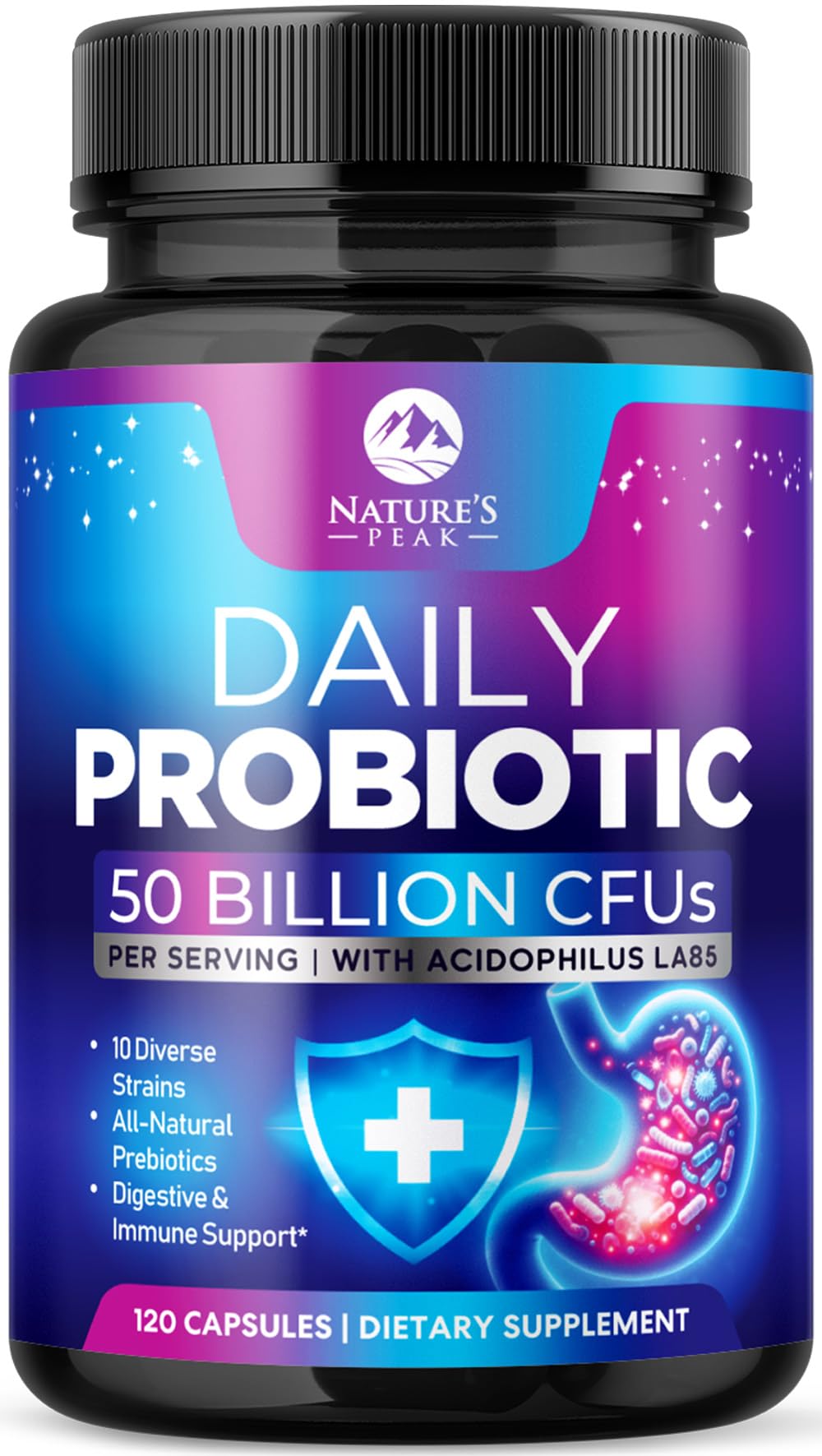 Probiotics 50 Billion CFU Per Serving - 10 Premium Strains + Digestive Enzymes & Prebiotics - Best Probiotic for Women & Men, Supports Immune, - FENGGESTORE20