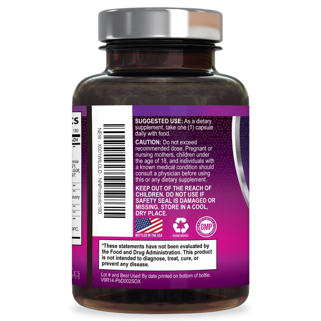 Probiotics for Digestive Gut Health - 50 Billion CFU Per Capsule, 10 Premium Strains & Prebiotics - Best Probiotics for Women & Men, Occasional Constipation, Gas, Immune Health Support - 180 Capsules - FENGGESTORE20