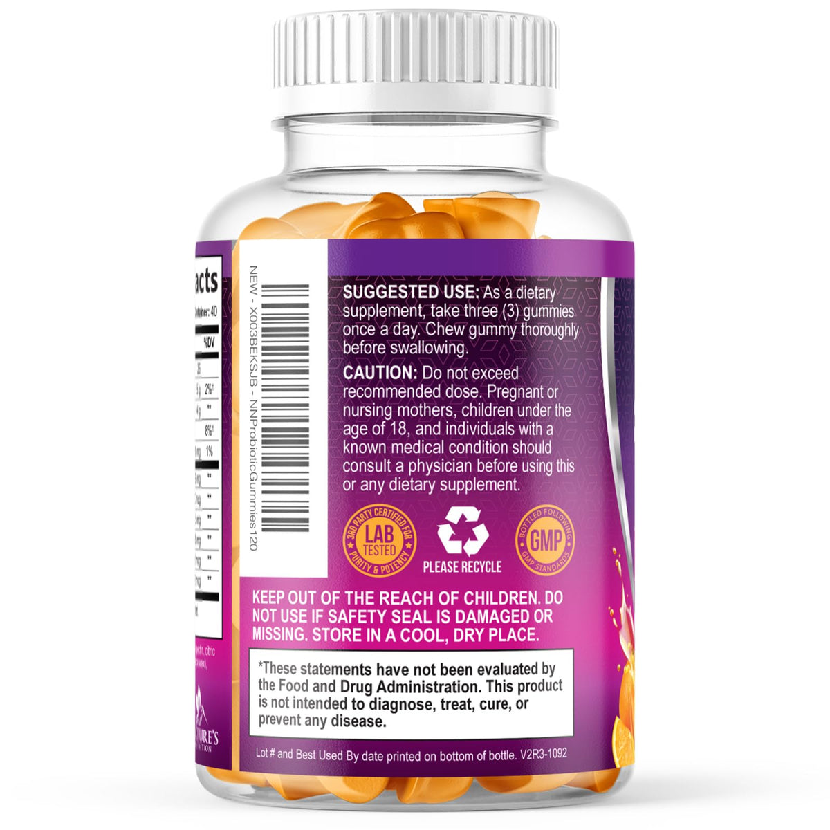 Probiotics for Digestive Health Gummies - 6 Unique Strains for Daily Immune Support & Gut Health, Supports Constipation, Gas & Bloating - Best Probiotic Supplement - FENGGESTORE20