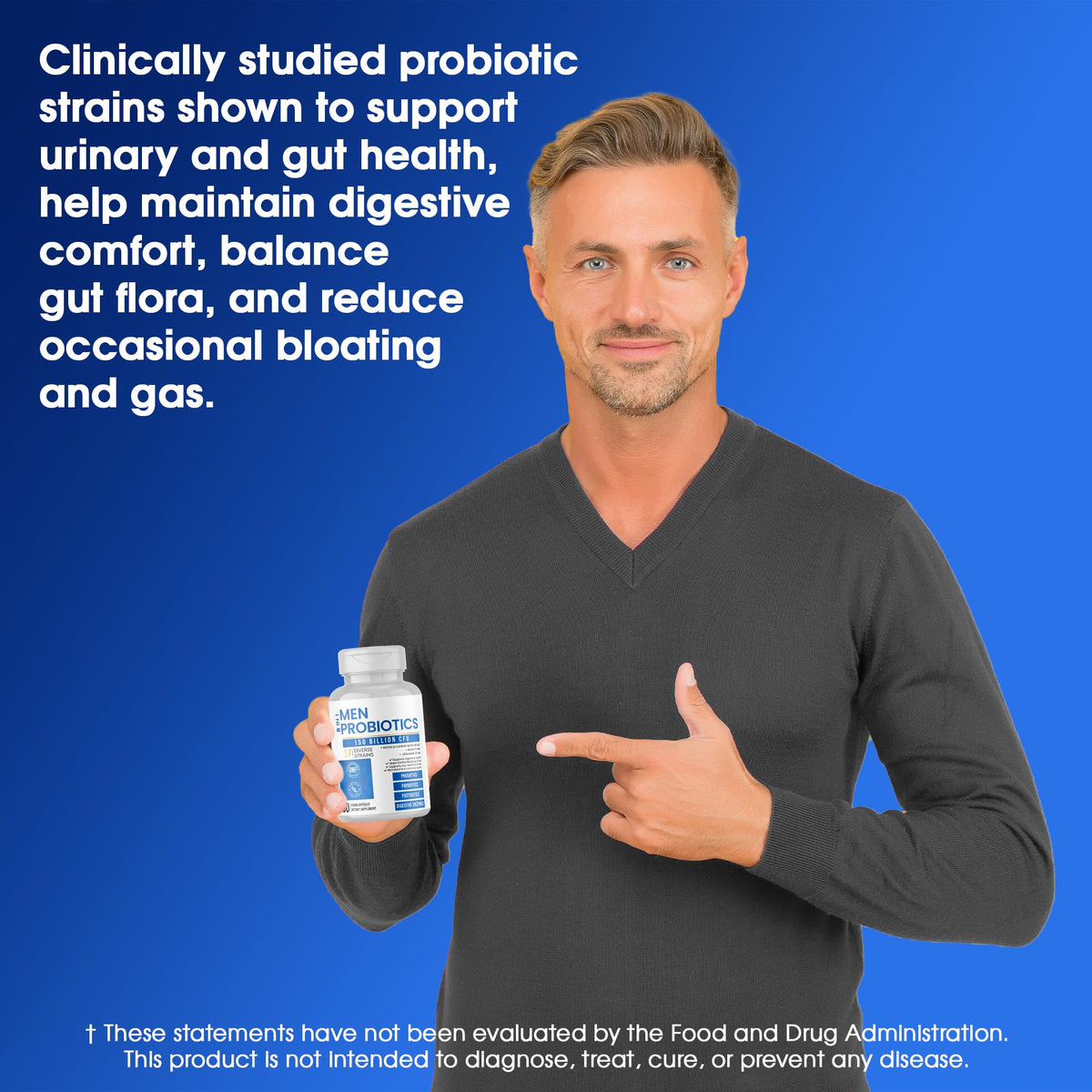 Probiotics for Men - 150 Billion CFU Acidophilus Capsules with Prebiotics & Postbiotics - Supports Gut Microbiome, Colon & Immune Health - FENGGESTORE20