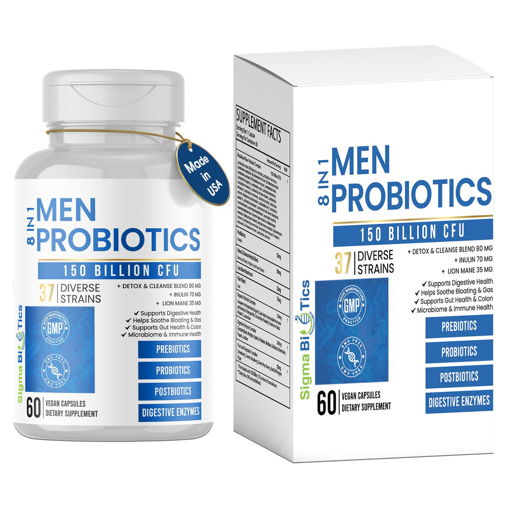 Probiotics for Men - 150 Billion CFU Acidophilus Capsules with Prebiotics & Postbiotics - Supports Gut Microbiome, Colon & Immune Health - FENGGESTORE20
