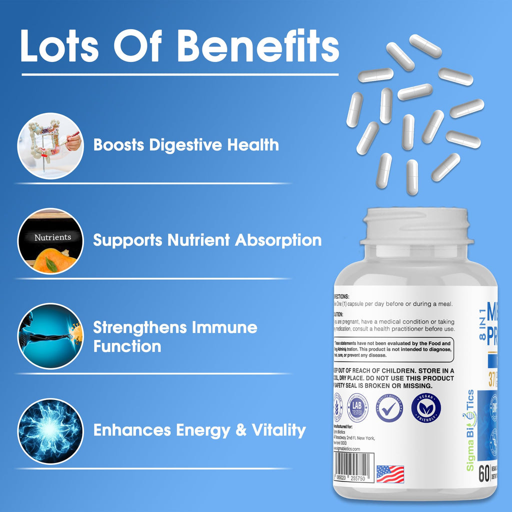 Probiotics for Men - 150 Billion CFU Acidophilus Capsules with Prebiotics & Postbiotics - Supports Gut Microbiome, Colon & Immune Health - FENGGESTORE20
