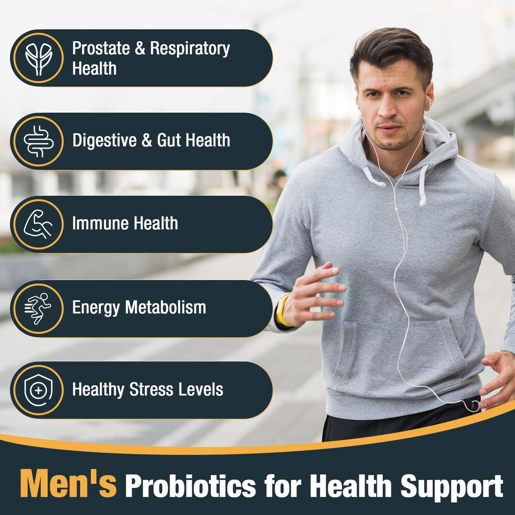 Probiotics for Men, 500 Billion CFUs & 12 Strains, Men's Probiotic with Turmeric, Cranberry, Goji - Probiotics for Digestive Health, Immune, Stomach, - FENGGESTORE20