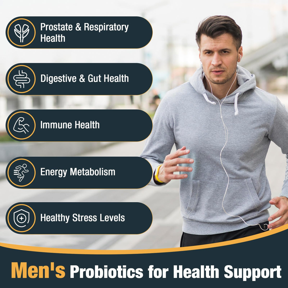 Probiotics for Men, 500 Billion CFUs & 12 Strains, Men's Probiotic with Turmeric, Cranberry, Goji - Probiotics for Digestive Health, Immune, Stomach, - FENGGESTORE20