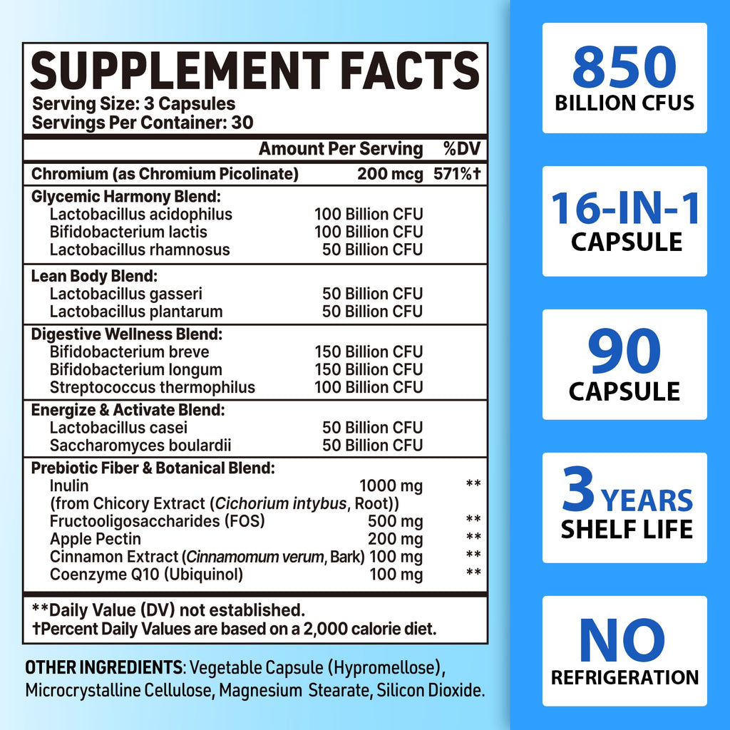 Probiotics for Men, Advanced 50+ Mens Probiotic, Comprehensive Gut & Energy Support with 850 Billion CFU, 1800mg Prebiotics Fiber – Tailored Wellness mens probiotics - FENGGESTORE20