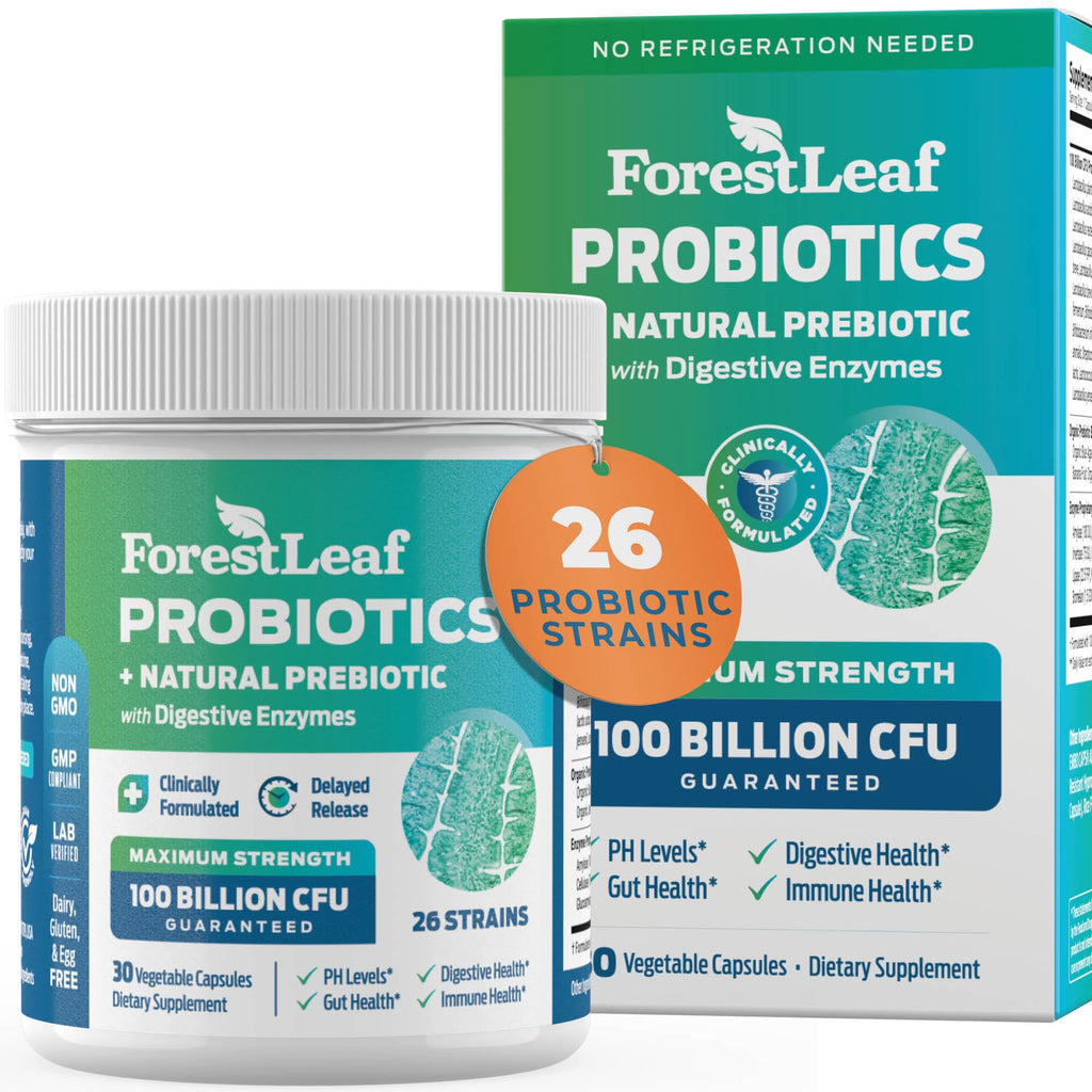 Probiotics for Men and Women, 100 Billion CFU, 26 Unique Strains, Men's and Women's Probiotic and Prebiotics Support Digestive Health, Gut Wellness, Energy, - FENGGESTORE20