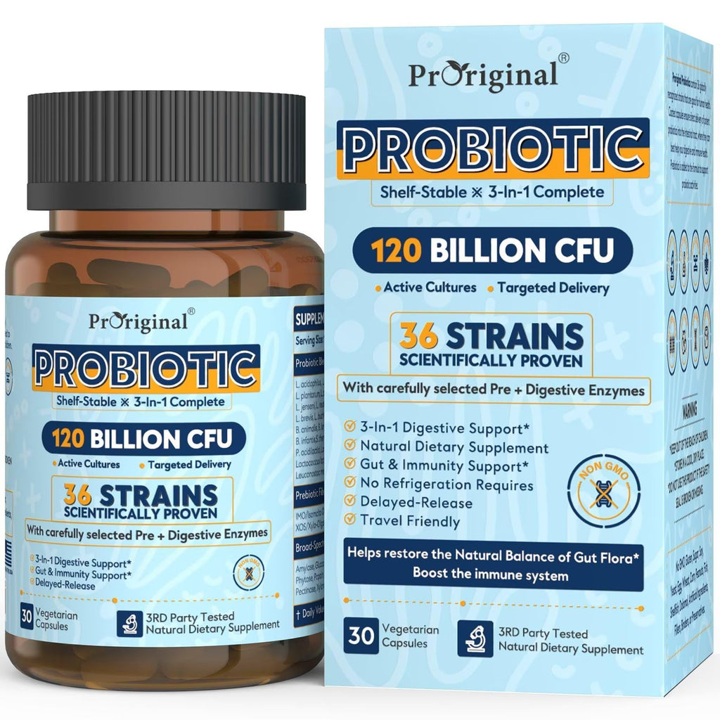 Probiotics for Women & Men 120 Billion CFU with 36 Probiotic Strains for Digestive Health and Gut Health, Delayed Release Capsules, Stomach Acid Resistant, - FENGGESTORE20