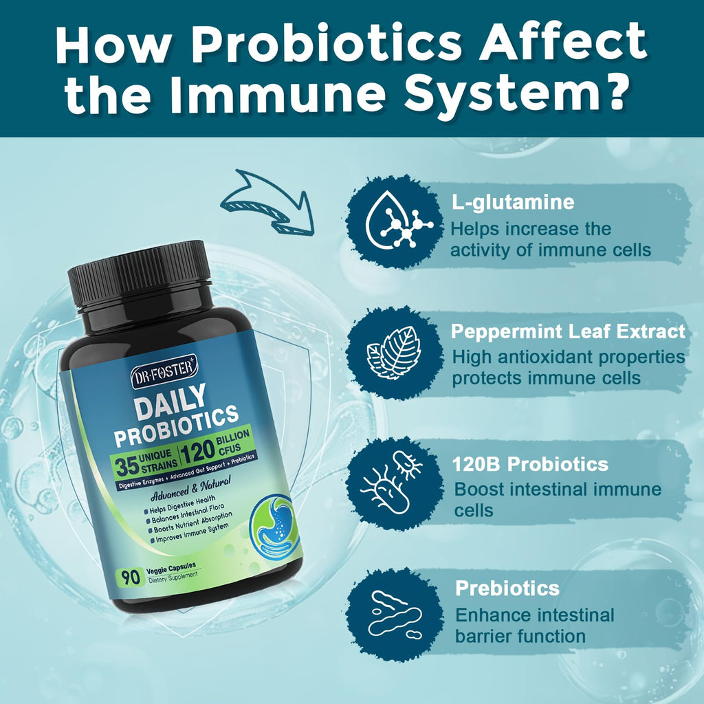 Probiotics for Women-Men Digestive Health with 120 Billion CFUs, Prebiotics and Probiotics for Women-Men, Digestive Enzymes, Nutrient Absorption, Immune Support - FENGGESTORE20
