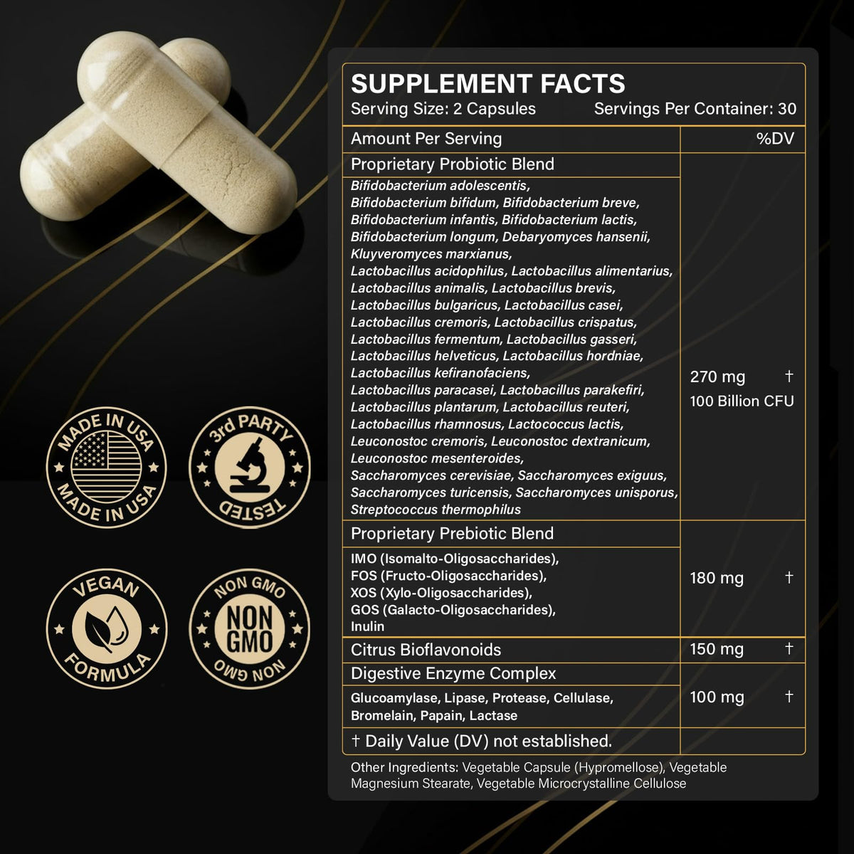 Probiotics with Prebiotics for Men and Women - 35 Strains Probiotics 100 Billion CFU for Gut & Digestive Health, Vegan Acidophilus Probiotic Supplement - FENGGESTORE20
