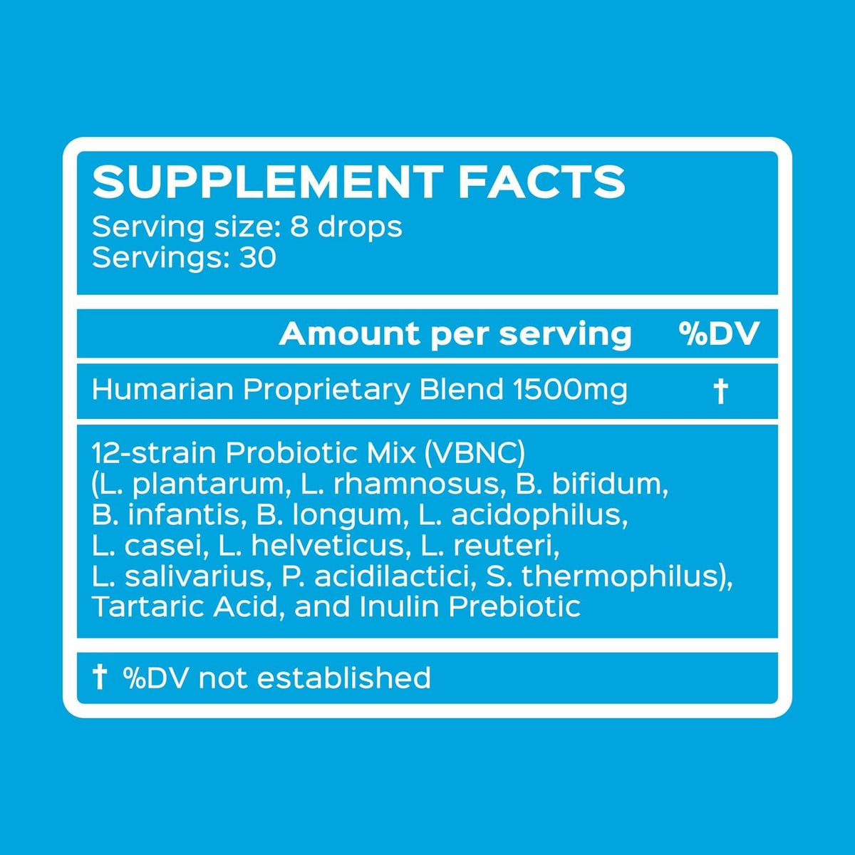 Probonix Humarian Liquid Probiotics for Adults - 12-Strain Probiotic Drops to Fortify Gut Health, Immunity and More - 30-Day Supply - Delicious Grape Flavor - FENGGESTORE20
