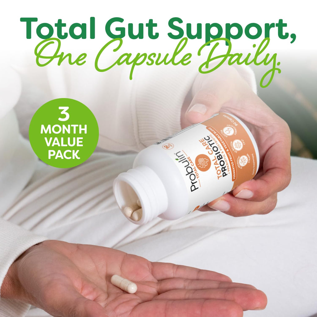 Probulin Total Care Probiotic Supplement, Daily Gut, Digestive, and Immune Health Probiotics Capsules for Men and Women, 20 Billion CFU, Vegan, 90 Count Bottle - FENGGESTORE20