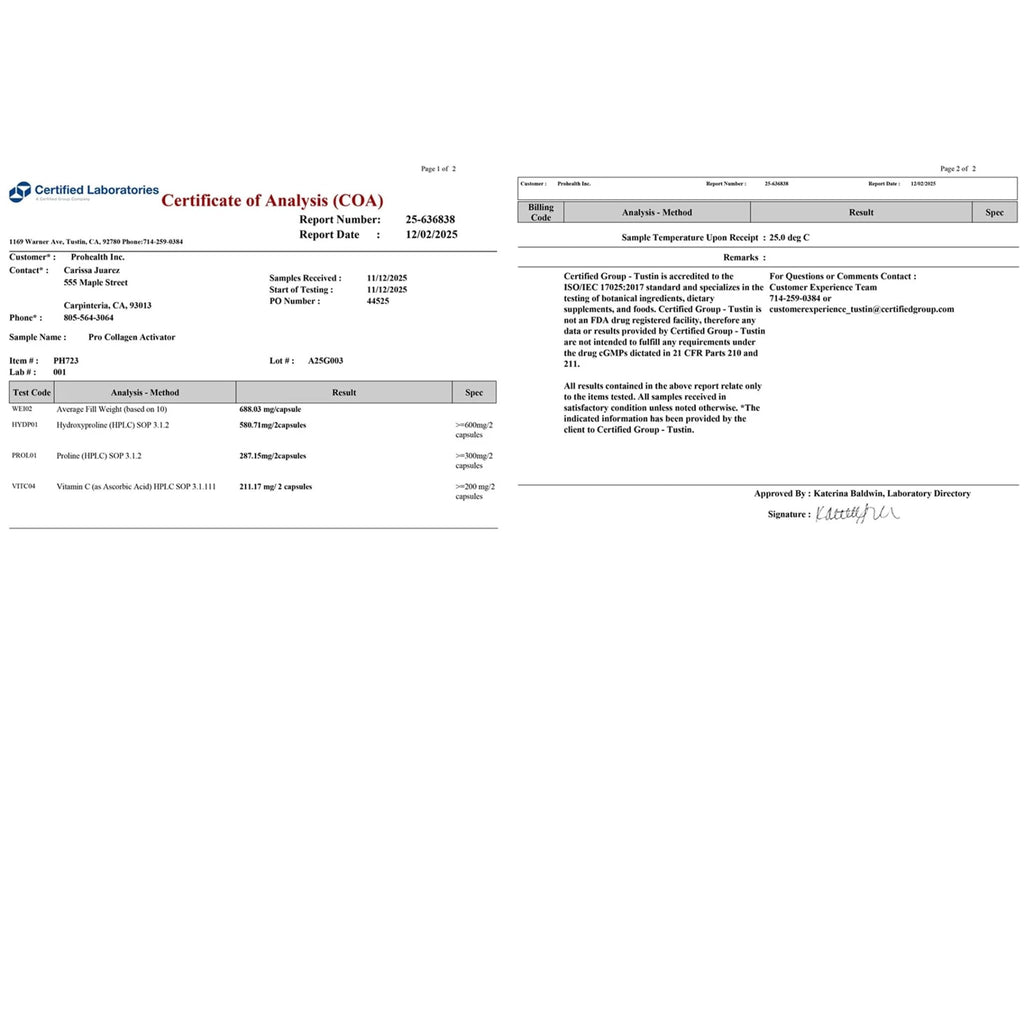 ProHealth Pro Collagen Activator Triple Third-Party Lab Tested, 120 Capsules - FENGGESTORE20