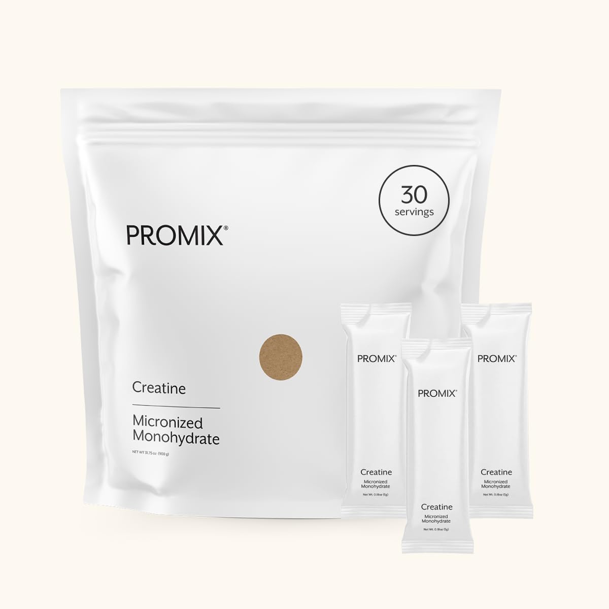 ProMix Nutrition Creatine Monohydrate Travel Packs, 5g of micronized Clean Creatine for Men and Women, Supports Muscle Growth & Recovery, Vegan - 30 Servings - FENGGESTORE20