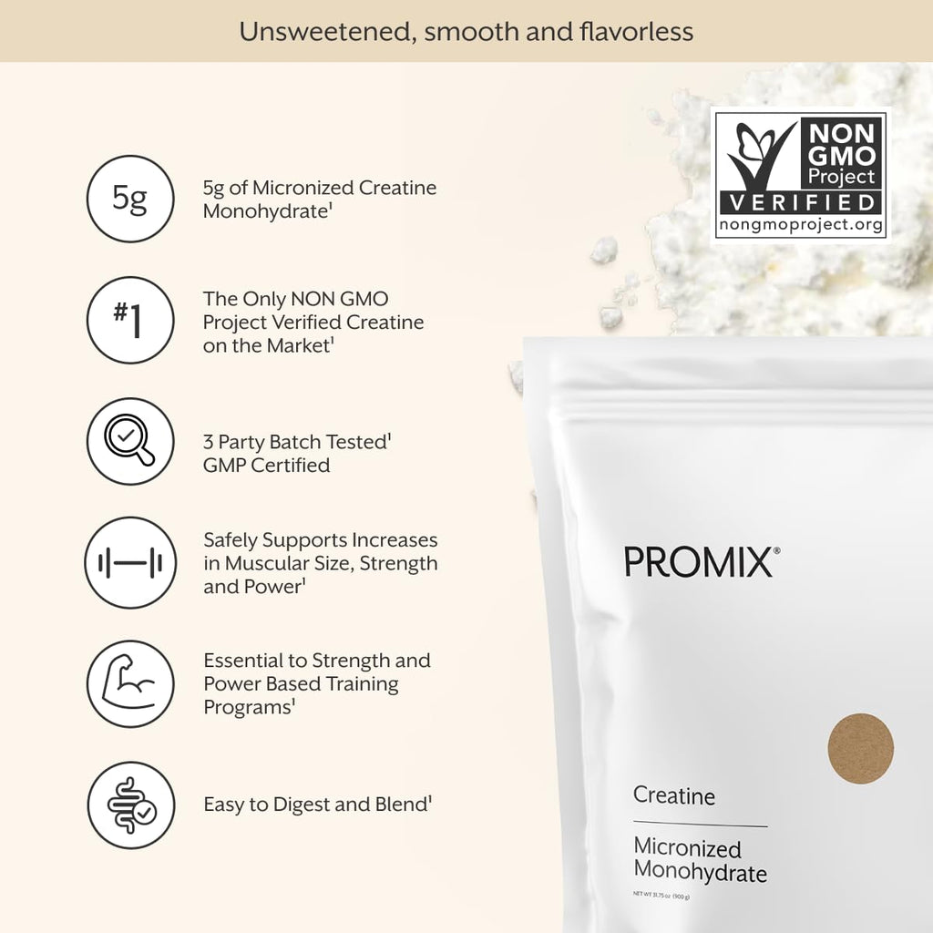 ProMix Nutrition Creatine Monohydrate Travel Packs, 5g of micronized Clean Creatine for Men and Women, Supports Muscle Growth & Recovery, Vegan - 30 Servings - FENGGESTORE20