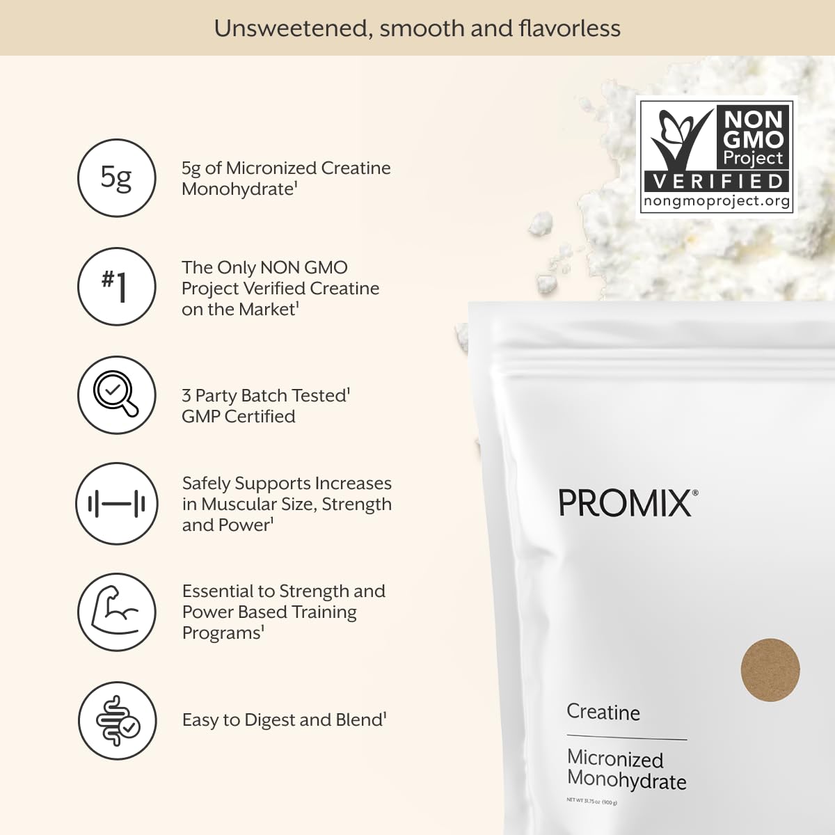 ProMix Nutrition Creatine Monohydrate Travel Packs, 5g of micronized Clean Creatine for Men and Women, Supports Muscle Growth & Recovery, Vegan - 30 Servings - FENGGESTORE20
