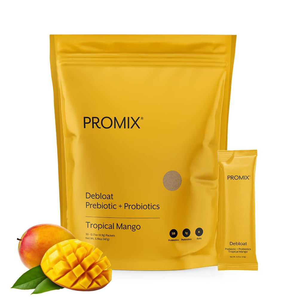 ProMix Nutrition Debloat Prebiotics and Probiotics Immune Support Supplement for Digestion, Cortisol Health, Gut Cleanse - Mango - 30 Servings (Pack of 30) - FENGGESTORE20