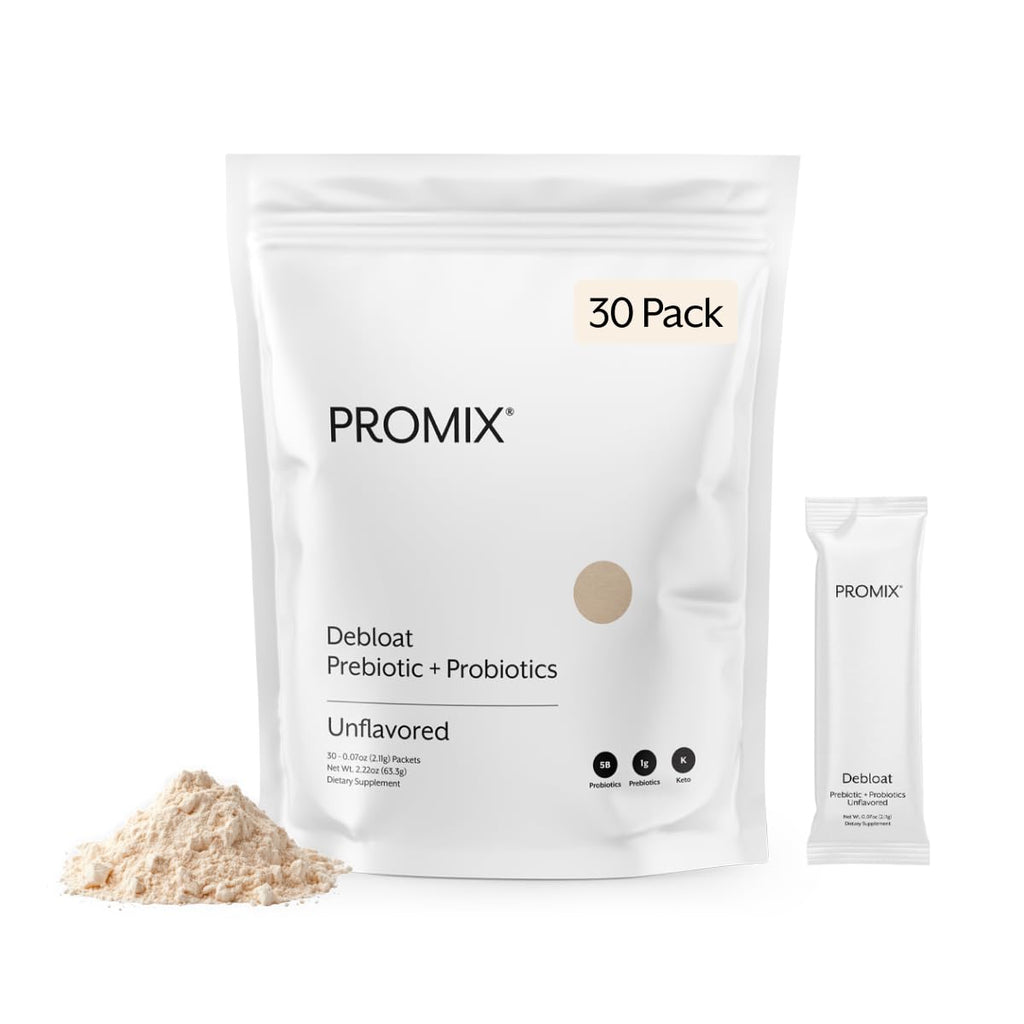 ProMix Nutrition Debloat Prebiotics and Probiotics Immune Support Supplement for Digestion, Cortisol Health, Gut Cleanse - Unflavored - 30 Servings (Pack of 30) - FENGGESTORE20