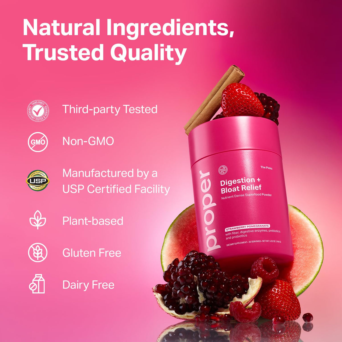 Proper, The Pinks Digestion and Bloat Relief. Drink Mix with Gut Health Probiotics, Prebiotics, Beet Root & Enzymes for Digestive Support. Bloating and Microbiome - FENGGESTORE20