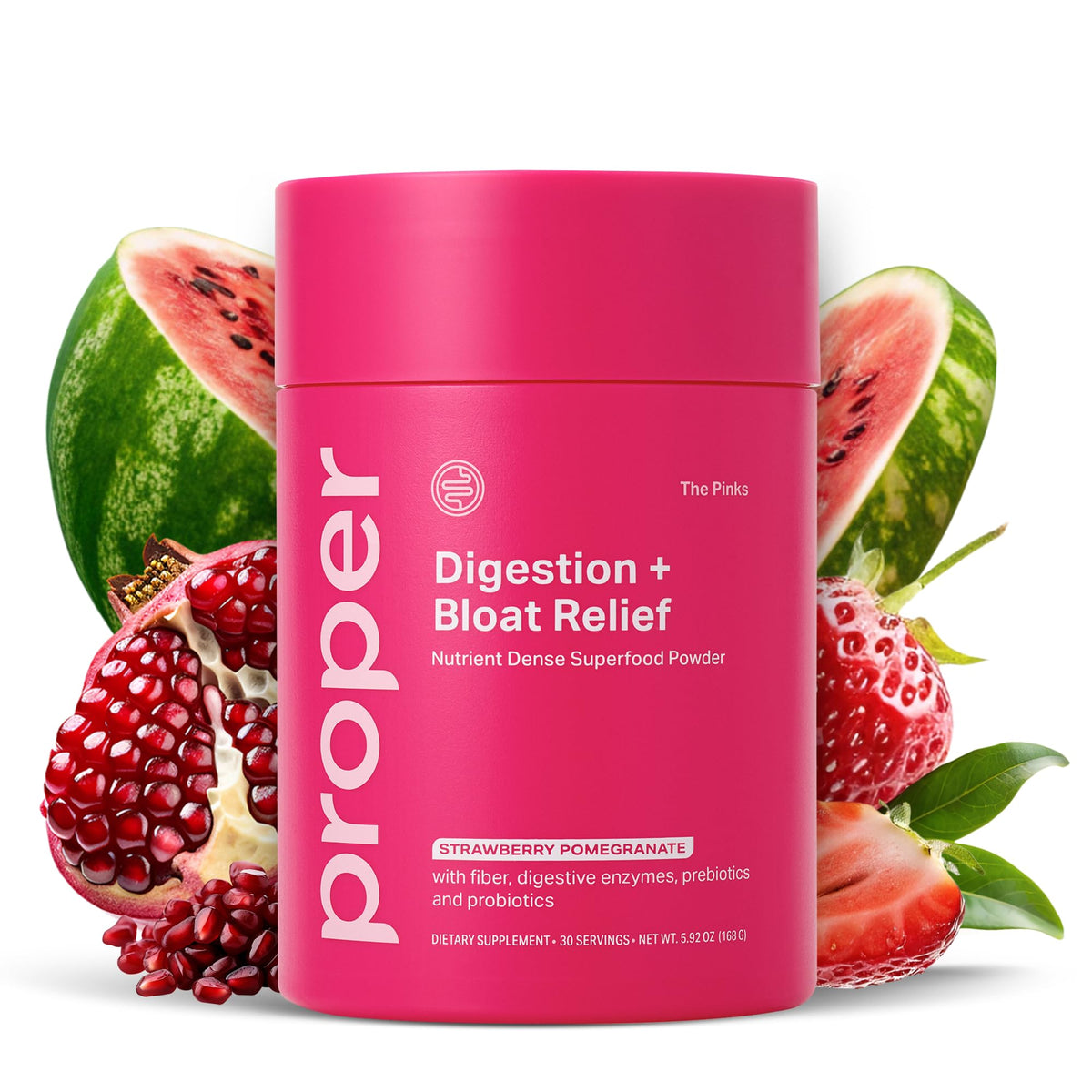 Proper, The Pinks Digestion and Bloat Relief. Drink Mix with Gut Health Probiotics, Prebiotics, Beet Root & Enzymes for Digestive Support. Bloating and Microbiome - FENGGESTORE20