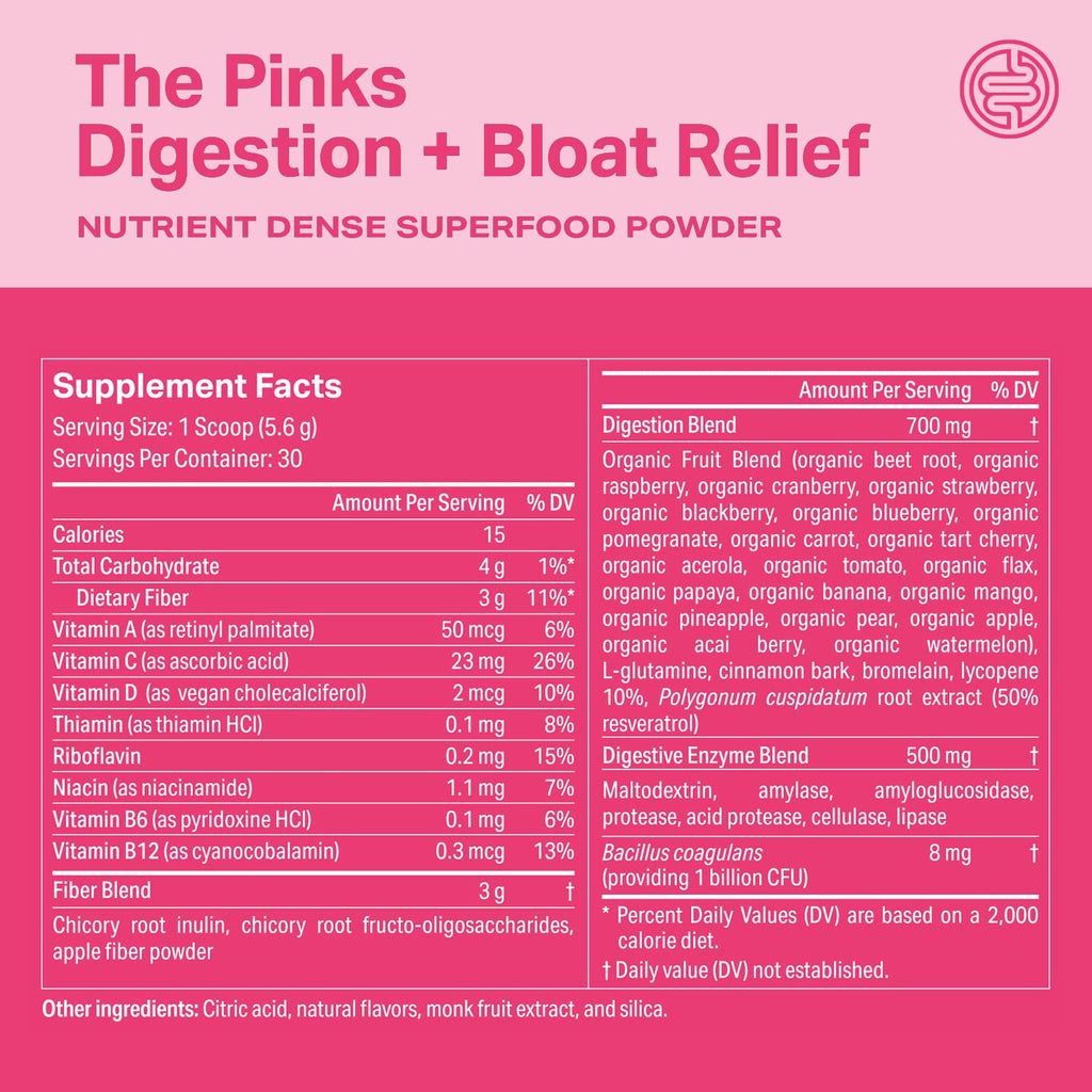 Proper, The Pinks Digestion and Bloat Relief. Drink Mix with Gut Health Probiotics, Prebiotics, Beet Root & Enzymes for Digestive Support. Bloating and Microbiome - FENGGESTORE20