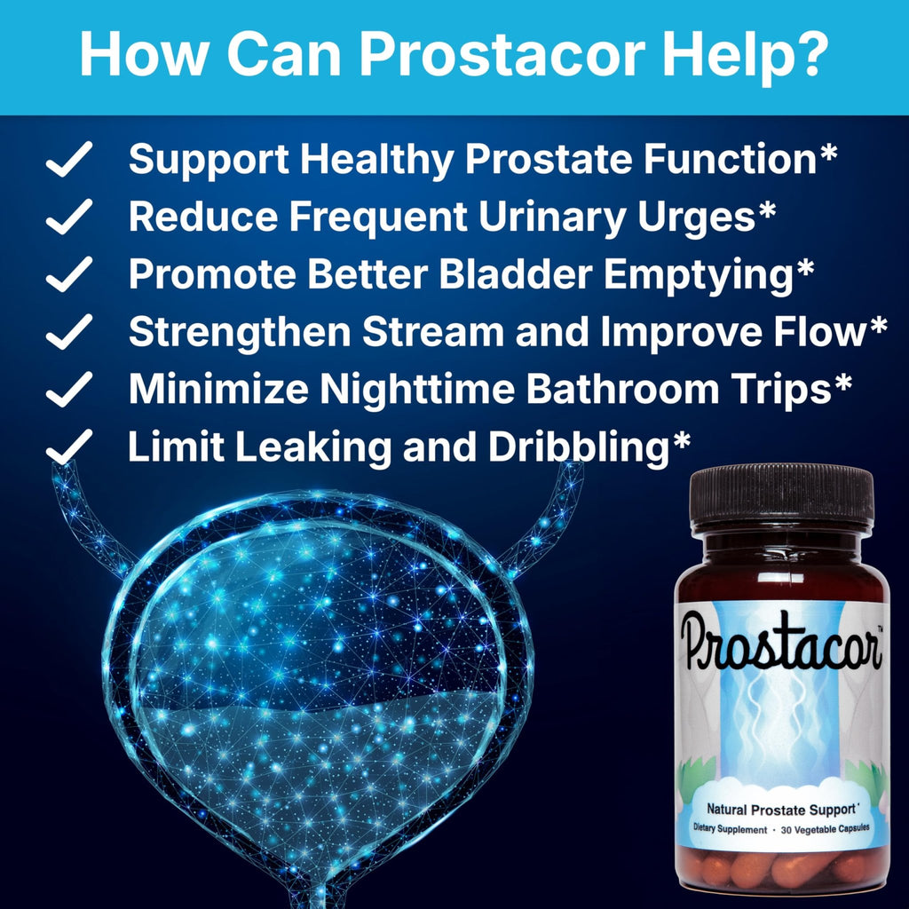 Prostacor - Natural Prostate Support Supplement - Non-GMO, Vegan, Gluten-Free - FENGGESTORE20