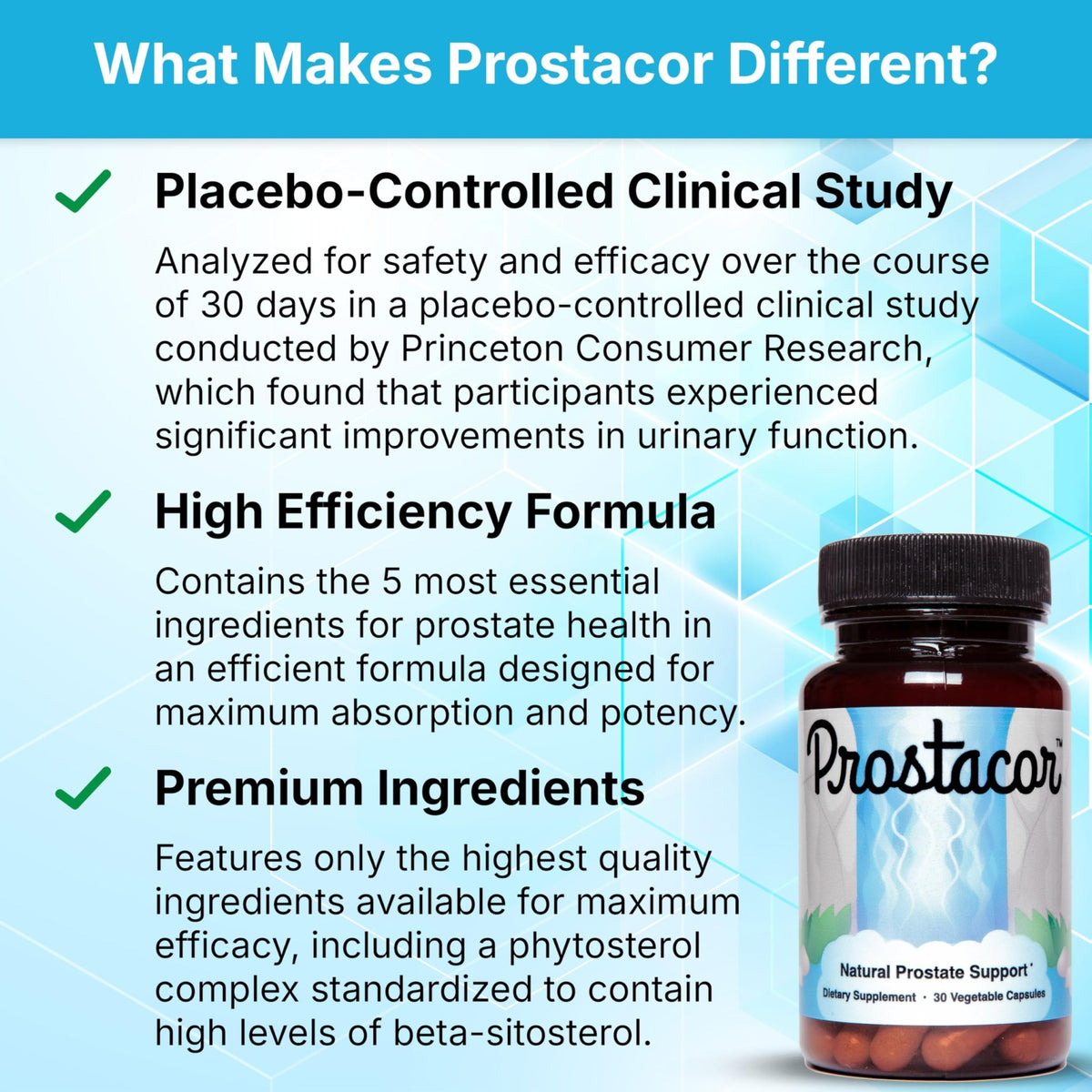 Prostacor - Natural Prostate Support Supplement - Non-GMO, Vegan, Gluten-Free - FENGGESTORE20