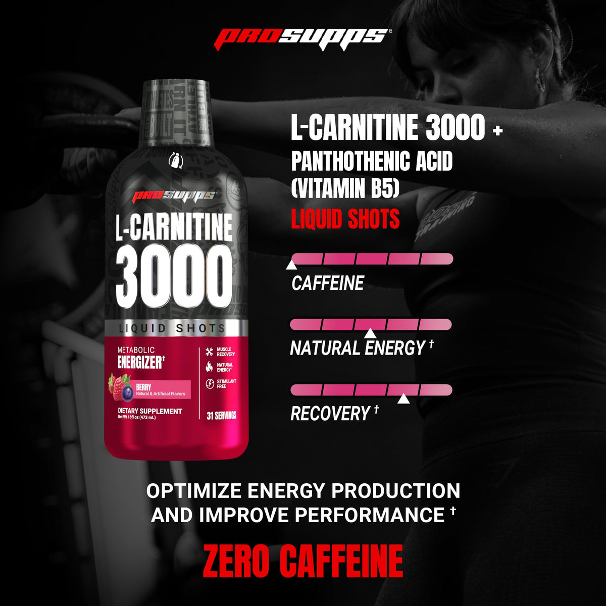 ProSupps L-Carnitine Liquid 3000, Stimulant-Free Liquid Shots for Men & Women - Clean Workout Drink for Energy, Performance & Muscle Recovery - FENGGESTORE20