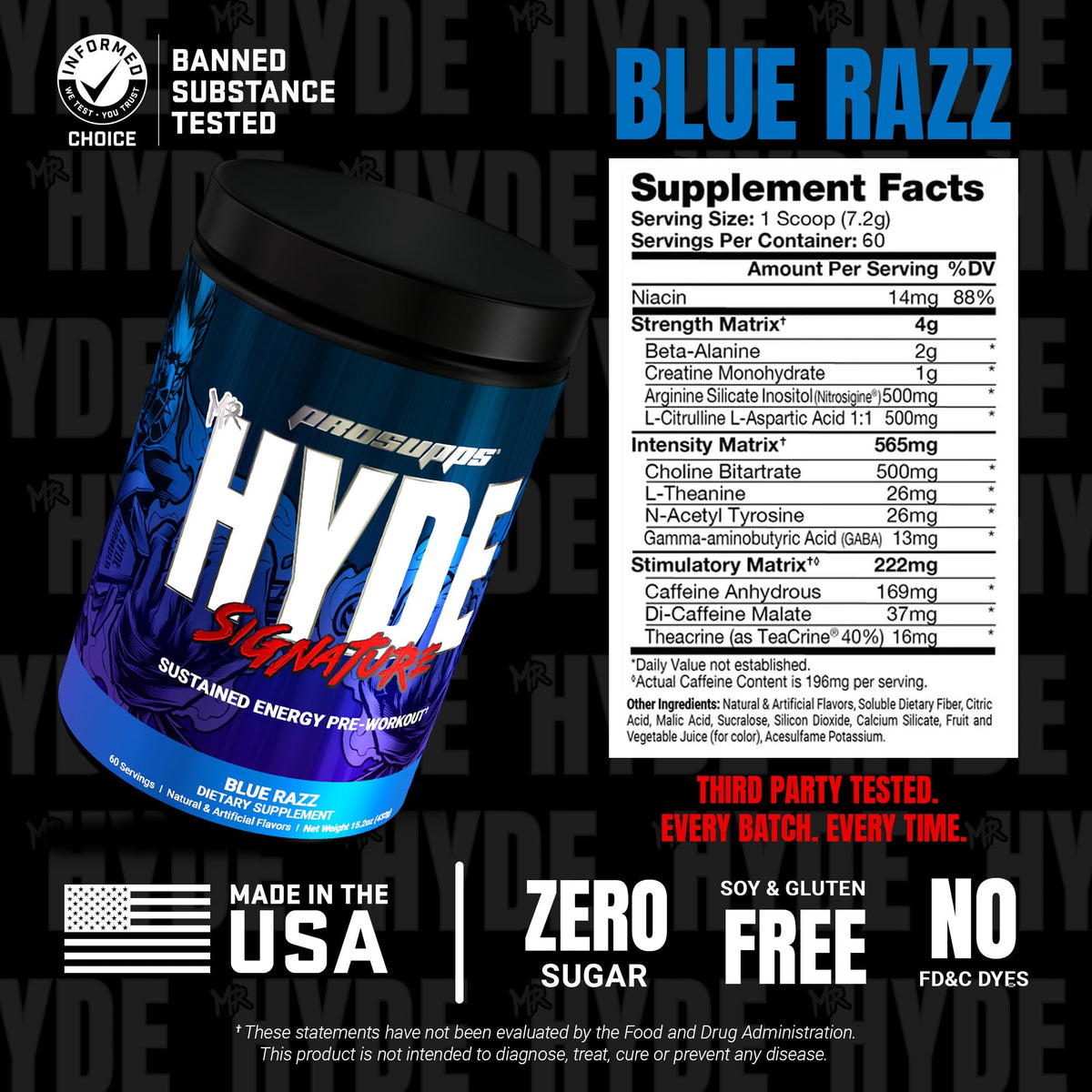 ProSupps Mr. Hyde Signature Pre Workout Powder with Creatine, Beta Alanine & Caffeine - Performance, Energy & Endurance - Clean Fitness & Gym Supplements - FENGGESTORE20