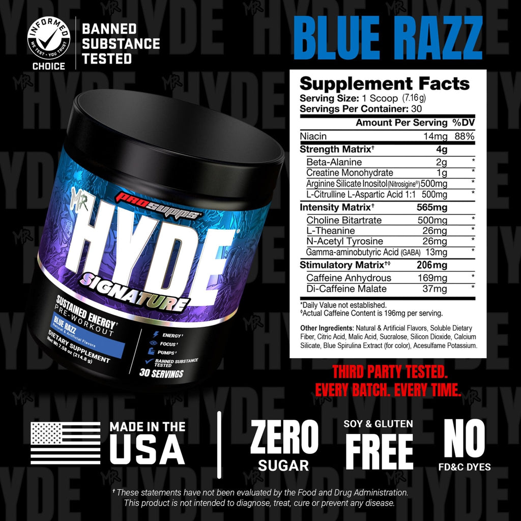 ProSupps Mr. Hyde Signature Pre Workout Powder with Creatine, Beta Alanine & Caffeine - Performance, Energy & Endurance - Clean Fitness & Gym Supplements for Men & Women = - FENGGESTORE20