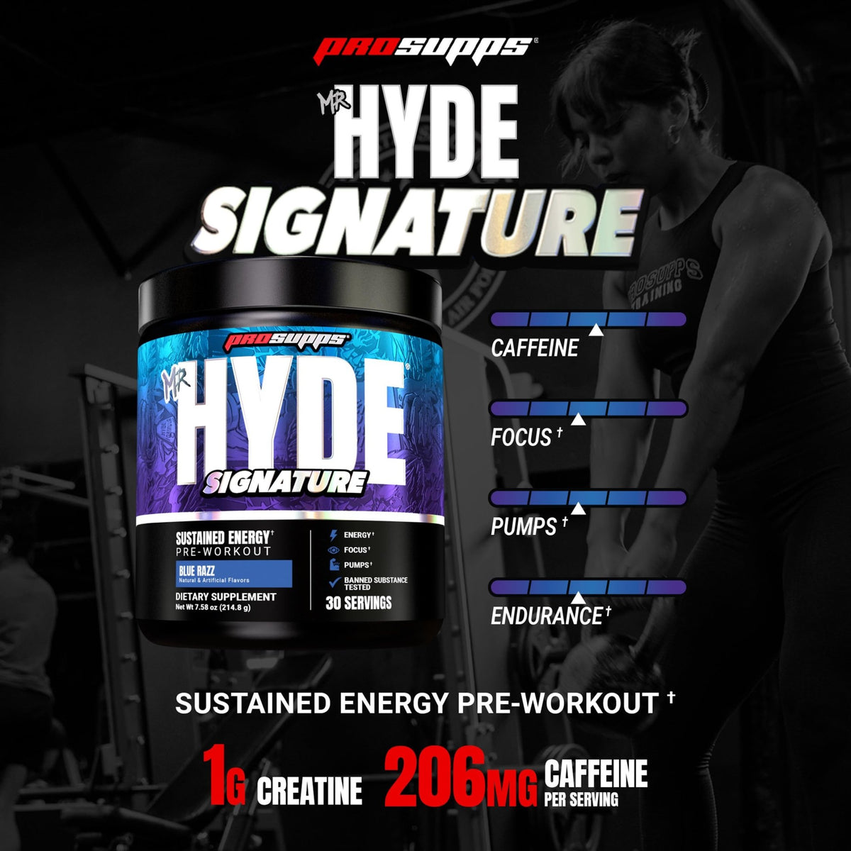 ProSupps Mr. Hyde Signature Pre Workout Powder with Creatine, Beta Alanine & Caffeine - Performance, Energy & Endurance - Clean Fitness & Gym Supplements for Men & Women = - FENGGESTORE20