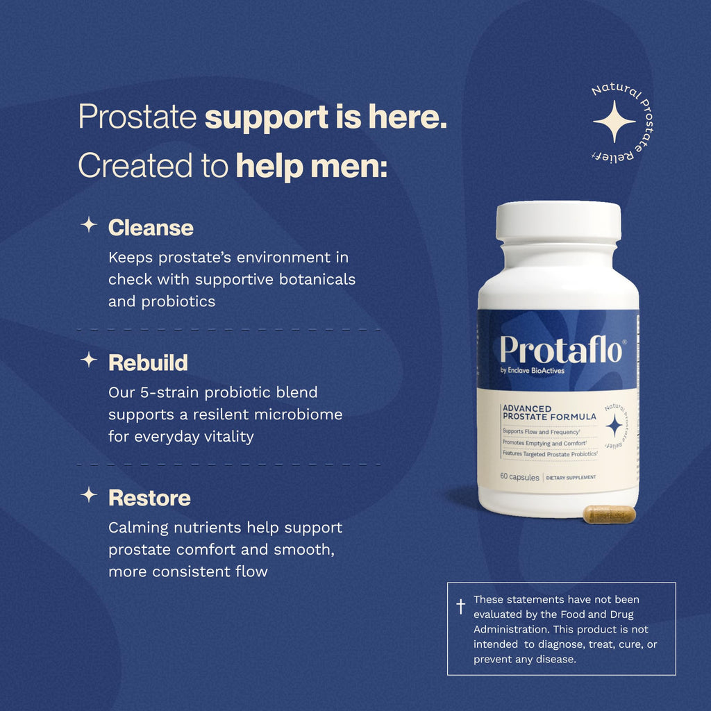 Protaflo Prostate Supplements for Men - Supports Urinary Flow & Bladder Control | Probiotics + Black Walnut, Nettle, Turmeric, Lycopene, Pumpkin Seed - FENGGESTORE20