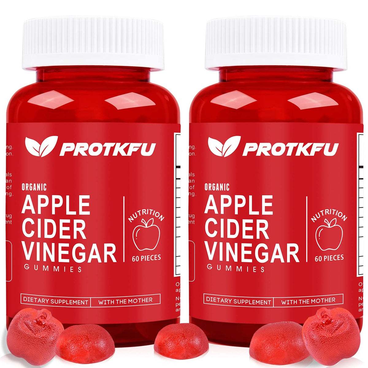 ProTKFU Apple Cider Vinegar Gummies, 120 Count Max Strength 1000mg ACV Gummies with Vitamin B12 & B6, for Metabolism, Digestion, Detox, Gut & Immune Health - FENGGESTORE20