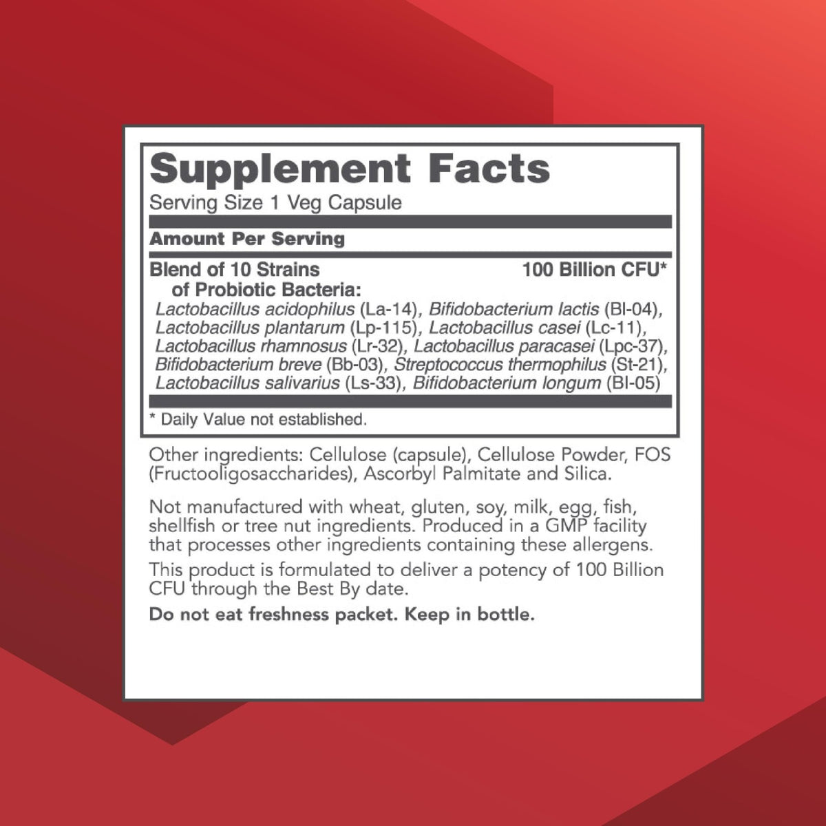 PROTOCOL FOR LIFE BALANCE Proto Dophilus 100 Billion 10 Strains - Support Digestive Gut Health Immune System & Detox - Dairy, Wheat, Soy & Gluten Free - Vegan & Nut Free - 30 Veg Capsules - FENGGESTORE20